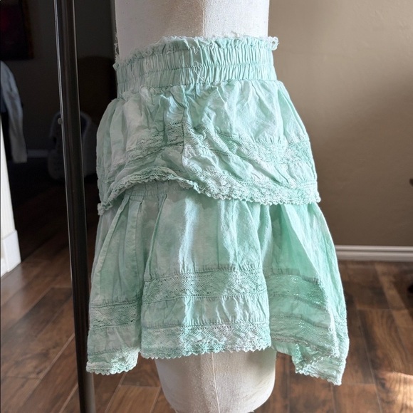 Mint Green Ruffled Women's Skirt - Picture 4 of 4